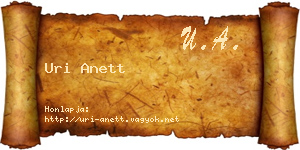 Uri Anett névjegykártya